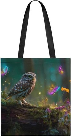 Generic Cute Owl Butterfly Tote Bag for Women Men Shoulder Bags Purses Pouch Handbags