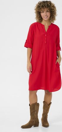 Cream Jurk Straight fit High Risk Red