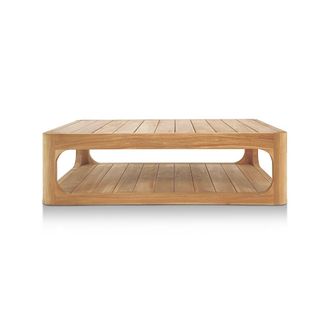 Puma Naturel Mesa De Centro De Jard&iacute;n De Teca Maciza, 122x86x35 Cm, Dos Tableros Y Esquina Redondeada (natoftb12286s)