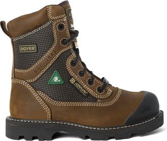 Royer Cosm&eacute;tique Mens Flx Composite Safety Toe Lace Up Leather Boots In Brown