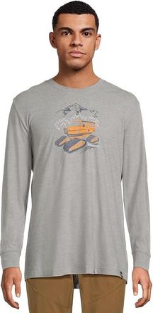 Smartwool Snowcat Graphic Long Sleeve Graphic T-Shirts Mens Clothing Light Gray Heather : XL, Cotton/Wool