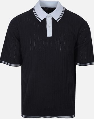 Paul Smith Mens PAUL SMITH SWEATER SS POLO DARK NAVY - Size: 42