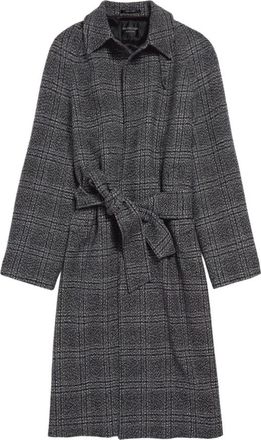 Balenciaga Wollen jas met riemsluiting - Dames - Jas met riem - Grijs - M - Wol - Jassen