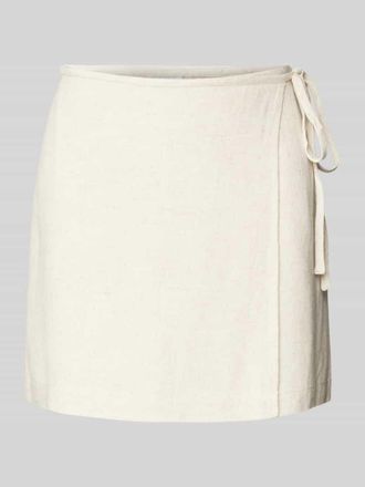 Jake*s Casual Wickelrock mit Leinen-Anteil in Beige, Gr&ouml;&szlig;e 42