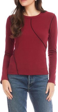 Fifteen Twenty Elissa Rib Top in Brick at Nordstrom, Size Medium
