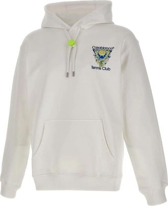Casablanca Tennis Club Icon Hooded Sweatshirt - Heren - Hoodies - Wit - 2XL - Katoen - Hoodies & sweatvesten