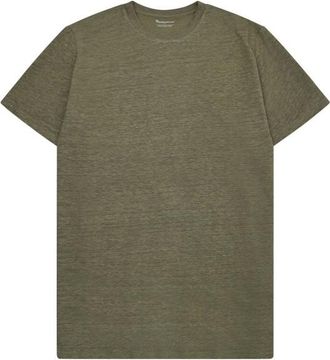 Knowledge Cotton Apparel Linen T-Shirt T-Shirt f&uuml;r Herren | oliv