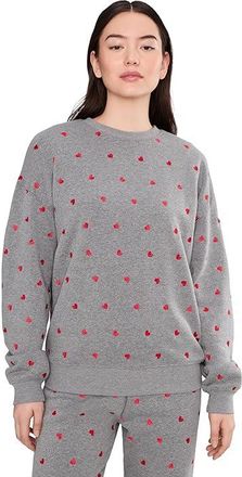 Beach Riot Devyn Oversized Sweatshirt Womens Sweatshirt Red Love Hearts : SM, Polyester/Spandex
