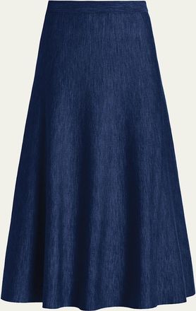 Gabriela Hearst Freddie Heathered Wool-Cashmere Midi Skirt
