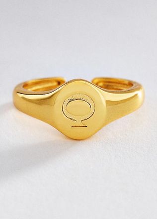 Luv AJ Initial Oval Signet Ring