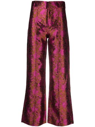 D'Estrëe Paris Pantaloni Yoshitomo con effetto jacquard - Marrone