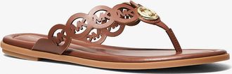 Michael Kors Janie Perforated Logo Leather Sandal