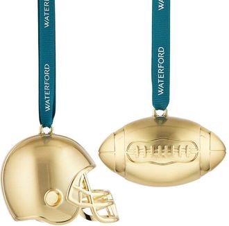 Waterford 2Pc Football & Helmet Ornament Set With $15 Credit