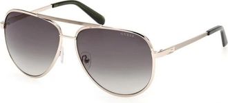 Guess Sunglasses, male, Yellow, 61 MM, Aviator Striped Metal Sunglasses