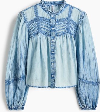 H&M Baumwollbluse im Denimlook - Blue