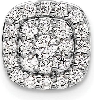 Diamond2Deal 14K Gold Lab Grown Diamond Squared Halo Chain Slide Pendant (0.44ct, VS, G-H)