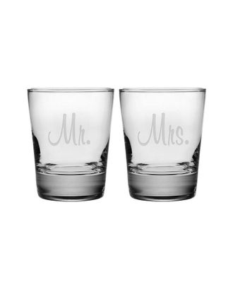 SUSQUEHANNA GLASS Mr. & Mrs. Set Of Two 13.25Oz Double Old Fashioned Glasses
