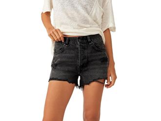 Free People Now Or Never Denim Short Womens Shorts Zodiac : 25 3, Cotton