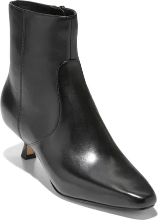Cole Haan Tyldie Kitten Heel Bootie in Black Leather at Nordstrom, Size 5.5