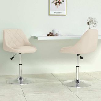 vidaXL Vidaxl - Sillas De Comedor Giratorias 2 Uds Terciopelo Crema