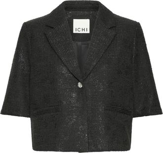 Ichi Kate Blazer - Dames - Blazers - Zwart - L - Leer - Jassen