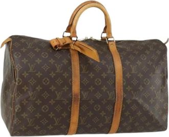 Louis Vuitton Pre-owned Weekend Bags, female, Brown, Size: ONE SIZE Pre-owned Canvas Weekend Bag