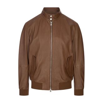 HUGO BOSS Heren, Jassen, Bruin, Maat: S Leer