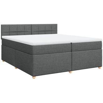 vidaXL Vidaxl - Cama Box Spring Con Colch&oacute;n Tela Gris Oscuro 200x200 Cm