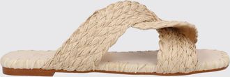 Castaner Sandali mules Padme in rafia intrecciata con tacco basso