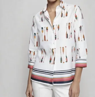 Vilagallo Remos Algodon Shirt In Oars Print
