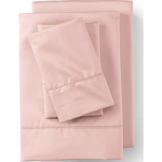 Lands End 700 Thread Count Luxe Sateen Egyptian Cotton No Iron Bed Sheet Set in Antique Rose Water at Nordstrom, Size California King
