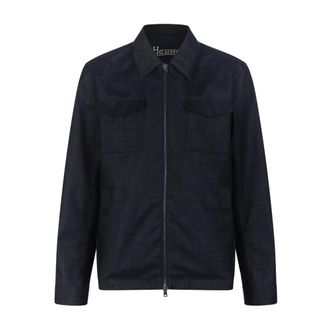 Herno Zip-Up Jacket - Heren - Spijkerjassen - Blauw - XL - Wol - Jassen