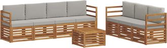 vidaXL Juegos De Sof&aacute;s 8 Uds. Gris Natural Y Claro Vidaxl