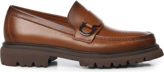 Ferragamo Terrence Leren Loafers - Heren - Loafers - Bruin - 43 EU - Leer - Schoenen