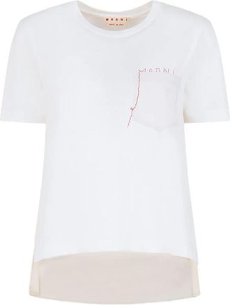 Marni Cotton T-Shirt With Embroidered Logo Clothing