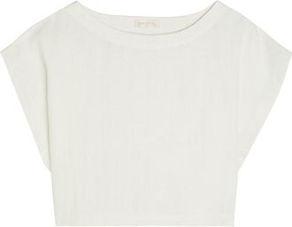 Suzie Kondi Kori Cropped Linen top - White - S (UK8-10 / S)