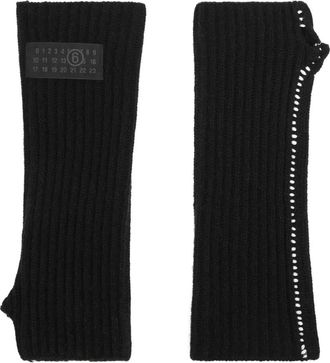 Maison Margiela label detail gloves - Nero