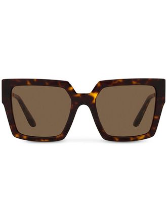 Dolce & Gabbana Eyewear Occhiali da sole squadrati con effetto tartarugato - Marrone