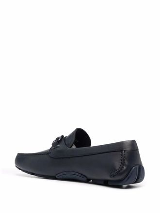 Ferragamo Embossed-Logo Leather Loafer - Navy