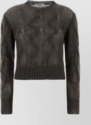 Gimaguas cropped cable knit long sleeve sweater