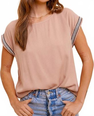 Hem & Thread Wild Rose Top In Taupe