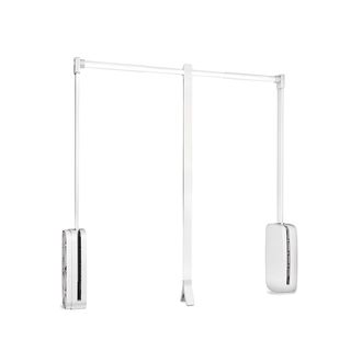 Emuca Emuca - Colgador Abatible Para Armario Sling, Ancho Regulable 600-830mm, Acero Y Pl&aacute;stico, Pl&aacute;stico Blanco