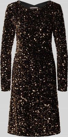 Christian Berg Minikleid mit Pailletten in Mittelbraun, Größe 38