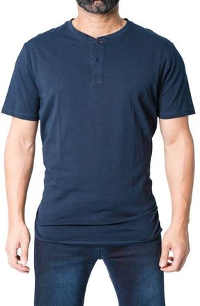 Maceoo Core Short Sleeve Henley in Blue at Nordstrom, Size Xxx-Large