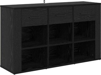 vidaXL Sideboard Black Oak 100 x 30 x 59.5 cm Engineered Wood vidaXL