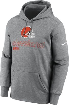 Nike Mens Cleveland Browns Mens Nike Therma NFL Pullover Hoodie in Grey | NKAQ06G9I-9YE