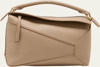 Loewe Puzzle Edge Medium Top-Handle Bag in Soft Grained Leather