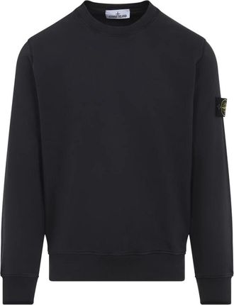 Stone Island Houtskool Katoenen Sweatshirt met Iconisch Label - Heren - Sweatshirts - Zwart - L - Katoen - Hoodies & sweatvesten
