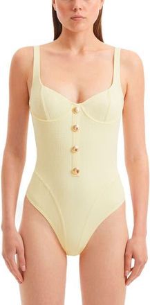 Moeva Reva One Piece Swimsuit Buttermilk in Yellow at Nordstrom, Size X-Small Eu