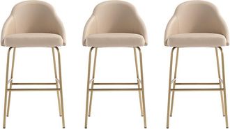 Manhattan Comfort Gracie Modern Leatherette Barstool With Steel Legs